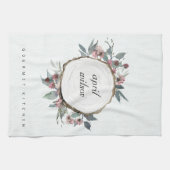 RUSTIC WOOD SLICE WILD FLORAL EUCALYPTUS PINKEN THEEDOEK (Horizontaal)