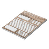 Rustic Wood Small Invoice Form Business Logo Notitieblok (Linkerzijde)