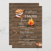 Rustic Wood S'more Fun Baby shower Invitation Kaart (Voorkant / Achterkant)