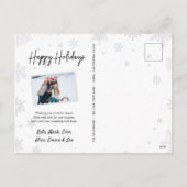 Rustic Wood Snowflake Foto Collage Feestdagenkaart (Achterkant)