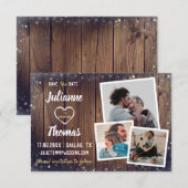 Rustic Wood Snowflake Holiday Weddenfoto Save The Date (Voorkant / Achterkant)