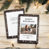 Rustic Wood Snowflake Merry kerstfoto Holida Feestdagenkaart