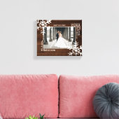 Rustic Wood Snowflake Pas getrouwd kerstfoto Canvas Afdruk (Insitu (Woonkamer))