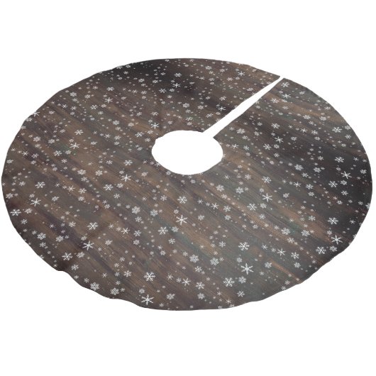 Rustic Wood Snowflake Pattern Kerstboom Rok (Gekanteld)