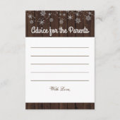 Rustic Wood Snowflake Predictions and Advice Kaart (Achterkant)