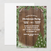 Rustic Wood Snowflake Winter Wedding Kaart (Voorkant / Achterkant)