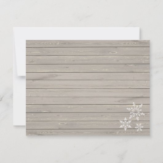 Rustic Wood Snowflakes kerstcadeau Kaart (Achterkant)
