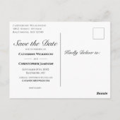 Rustic Wood Sparen de Datum Roos Floral Aankondigi Briefkaart (Achterkant)