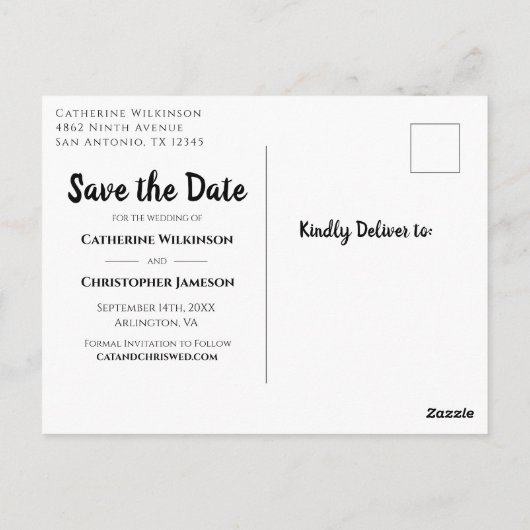 Rustic Wood Sparen de Datum Roos Floral Aankondigi Briefkaart (Achterkant)