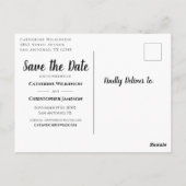 Rustic Wood Sparen de Datum Roze Floral Aankondigi Briefkaart (Achterkant)