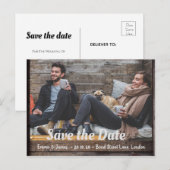 Rustic Wood sparen het Briefkaart van de Aankondig (Voorkant / Achterkant)