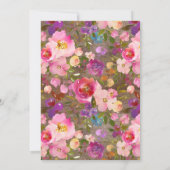 Rustic Wood Spring Bouquet Baby shower Uitnodiging (Achterkant)