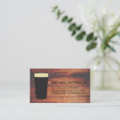 Rustic Wood Square | Bierglas Visitekaartje (Staand voorkant)
