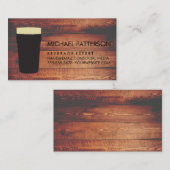Rustic Wood Square | Bierglas Visitekaartje (Voorkant / Achterkant)