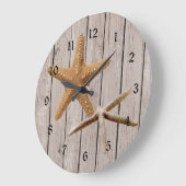 Rustic Wood Starfish Grote Klok (Hoek)