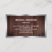 Rustic Wood Steel Motorbike Motorfiets Mechanic Visitekaartje (Achterkant)