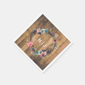Rustic Wood Stick Floral Wreath Botanical Wedding Servet (Hoek)