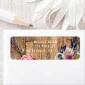Rustic Wood Stick Floral Wreath Modern Floral Etiket (Insitu)