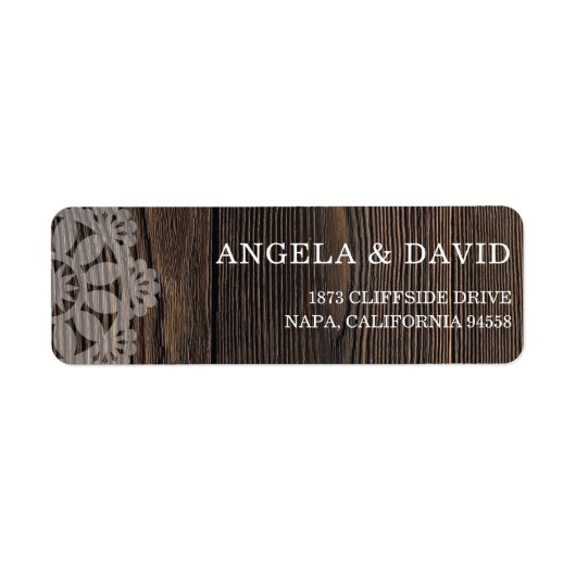 Rustic Wood String-lampjes Weddenschap Etiket (Voorkant)