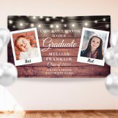 Rustic Wood String Lights 2 Foto Afstuderen Spandoek