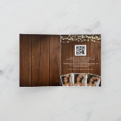 Rustic Wood String lights 3 Photos QR Code Wedding (Binnen)