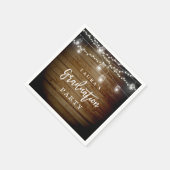 Rustic Wood String Lights Afstudeerfeest Servet (Hoek)