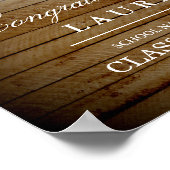 Rustic Wood String Lights Afstuderen Poster (Hoek)