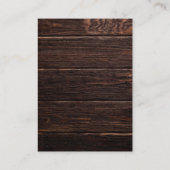 Rustic Wood String Lights Blue Floral Wedding Informatiekaartje (Achterkant)