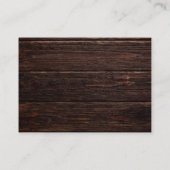 Rustic Wood String Lights Blue Floral Wedding Informatiekaartje (Achterkant)