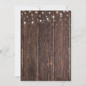Rustic Wood String Lights Boho Wedding Invitations Kaart (Achterkant)