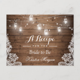 Rustic Wood String Lights Bridal Recipe Kaart