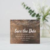 Rustic Wood String Lights Brush Weddenschap Sav (Staand voorkant)