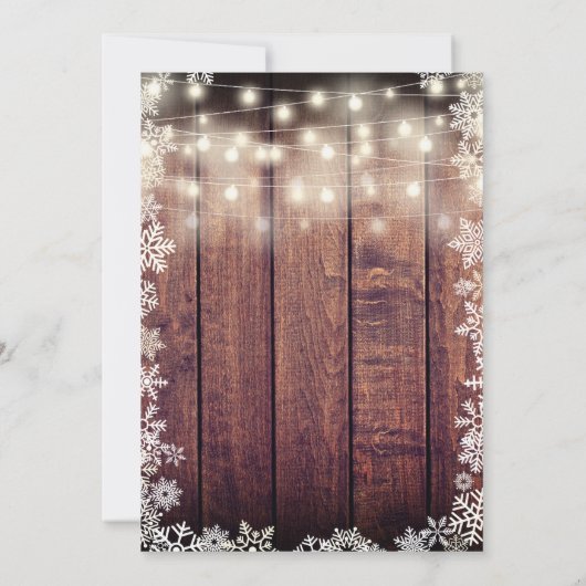 Rustic Wood String Lights Corporate Holiday Party Kaart (Achterkant)