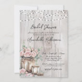 Rustic Wood String Lights Country Vrijgezellenfees Kaart (Voorkant)