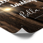 Rustic Wood String Lights Country Weddenschap Welk Poster (Hoek)