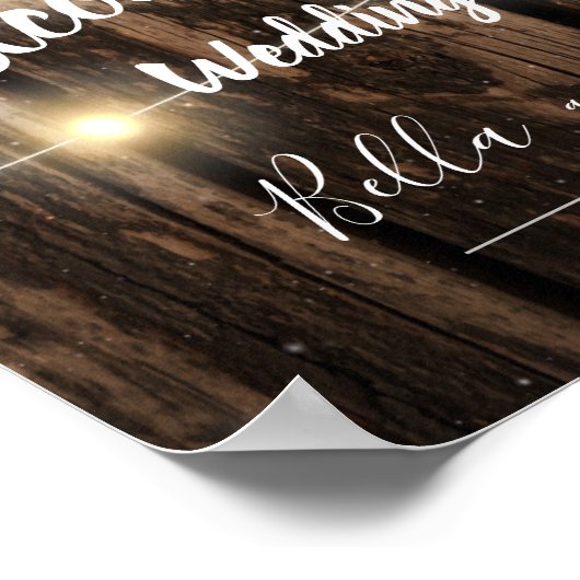 Rustic Wood String Lights Country Weddenschap Welk Poster (Hoek)