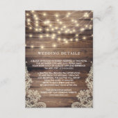 Rustic Wood & String Lights | Details van het wiel Informatiekaartje (Voorkant)