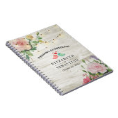 Rustic Wood String Lights Floral Wedding Guestbook Notitieboek (Rechterzijde)