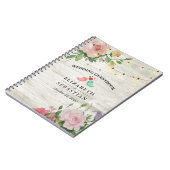 Rustic Wood String Lights Floral Wedding Guestbook Notitieboek (Linkerzijde)