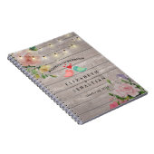 Rustic Wood String Lights Floral Wedding Guestbook Notitieboek (Rechterzijde)