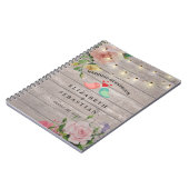 Rustic Wood String Lights Floral Wedding Guestbook Notitieboek (Linkerzijde)