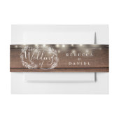 Rustic Wood String Lights Floral Wedding Uitnodigingen Wikkel (Voorkant Voorbeeld)