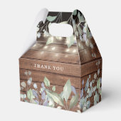 Rustic Wood String Lights Foliage Wedding Bedankdoosjes (Achterkant)