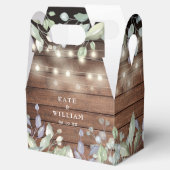 Rustic Wood String Lights Foliage Wedding Bedankdoosjes (Geopend)