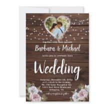 Rustic Wood String Lights Foto Floral Wedding