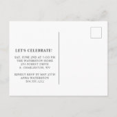 Rustic Wood & String Lights Foto Graduparty Uitnodiging Briefkaart (Achterkant)