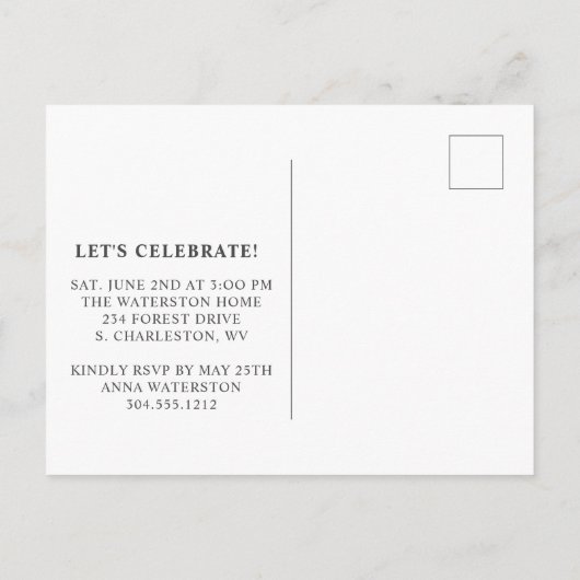 Rustic Wood & String Lights Foto Graduparty Uitnodiging Briefkaart (Achterkant)