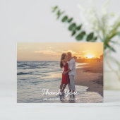 Rustic Wood String Lights Foto Weddenschap Harteli Bedankkaart (Staand voorkant)