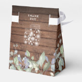 Rustic Wood String Lights Greenery Foliage Wedding Bedankdoosjes (Achterkant)