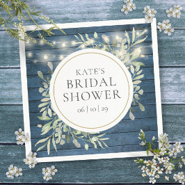 Rustic Wood String Lights Greenery Vrijgezellenfee Servet